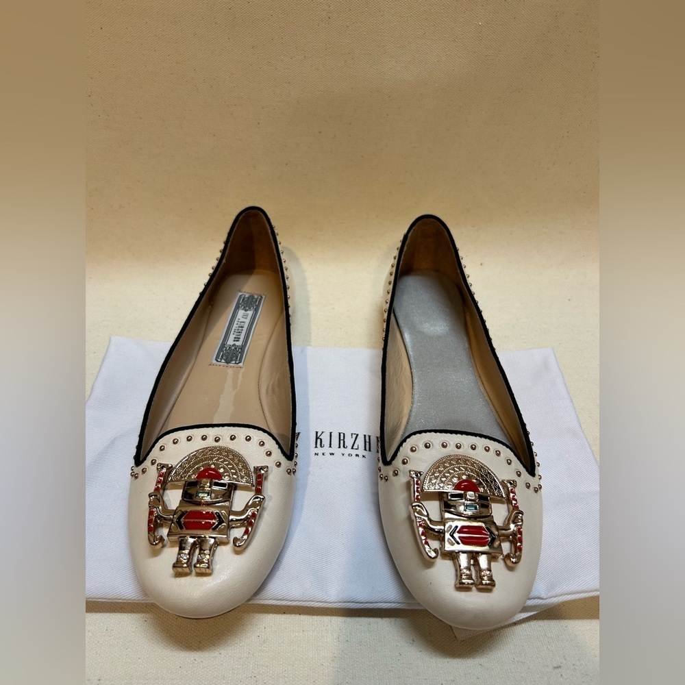 Ivy Kirzhner White Flats with Embellishments - Picture 2 of 5